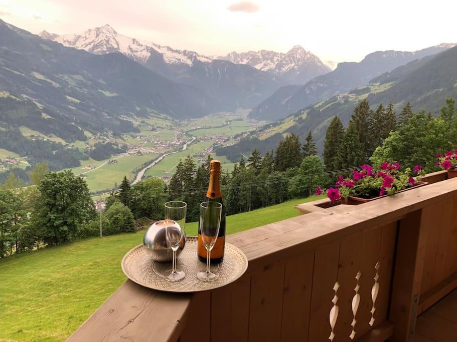 Ferienhaus Zillertal Panorama Blick Balkon Sauna Zellberg Eksteriør bilde